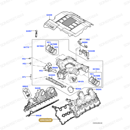 LR035029 LAND ROVER - GASKET - INTAKE MANIFOLD From ALLMAKES