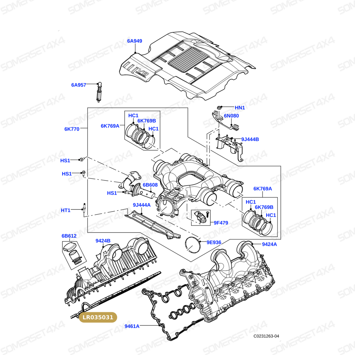 LR035031 LAND ROVER - GASKET - INTAKE MANIFOLD From ALLMAKES