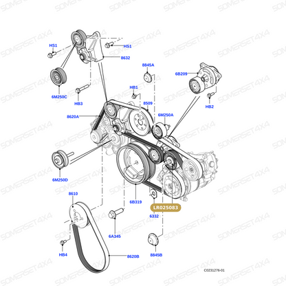 LR025083 LAND ROVER - IDLER ASSY - RR L322 - RR L405 - RRS 14> - TD8 4.4 DIESEL From ALLMAKES