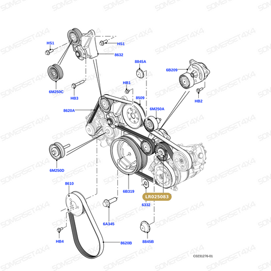 LR025083 LAND ROVER - IDLER ASSY - RR L322 - RR L405 - RRS 14> - TD8 4.4 DIESEL From ALLMAKES