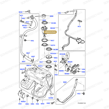 LR043154G LAND ROVER - COVER - FUEL SENDER - RR L322 From CONTINENTAL