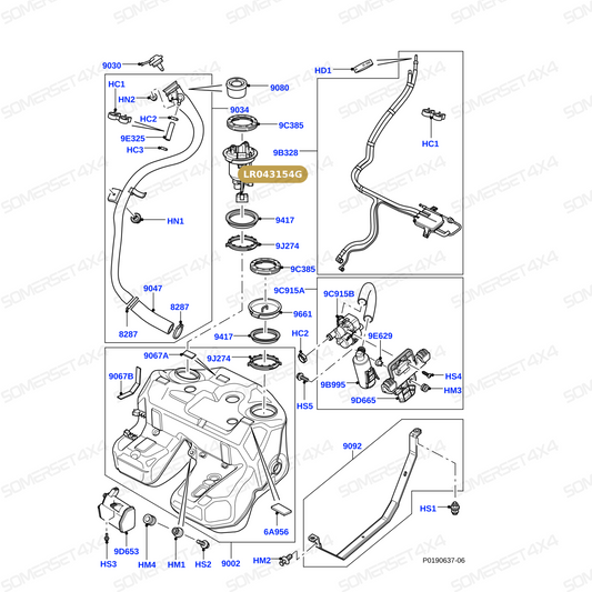LR043154G LAND ROVER - COVER - FUEL SENDER - RR L322 From CONTINENTAL