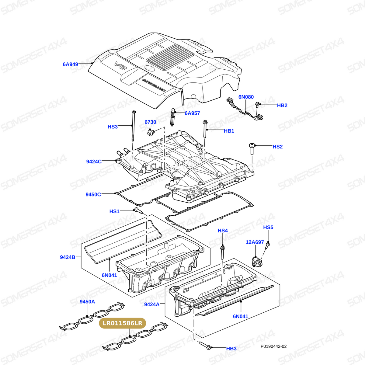 LR011586LR GENUINE LAND ROVER - GASKET - INTAKE MANIFOLD