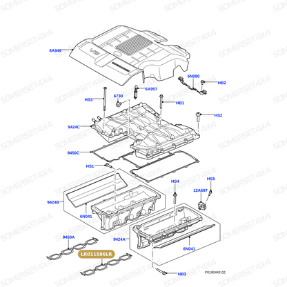 LR011586LR GENUINE LAND ROVER - GASKET - INTAKE MANIFOLD
