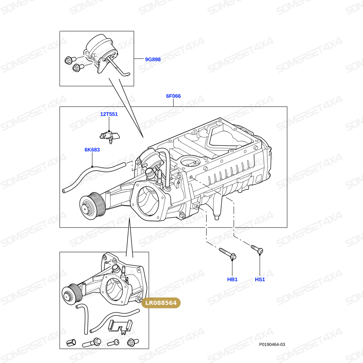 LR088564 LAND ROVER - KIT - SUPERCHARGER From BRITPART