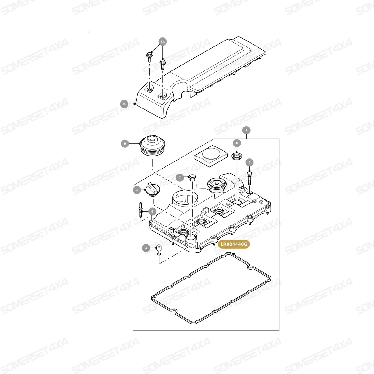 LR004440 LAND ROVER - GASKET - CYLINDER HEAD - CAMSHAFT COVER - TD4 2.4 DIESEL From ALLMAKES