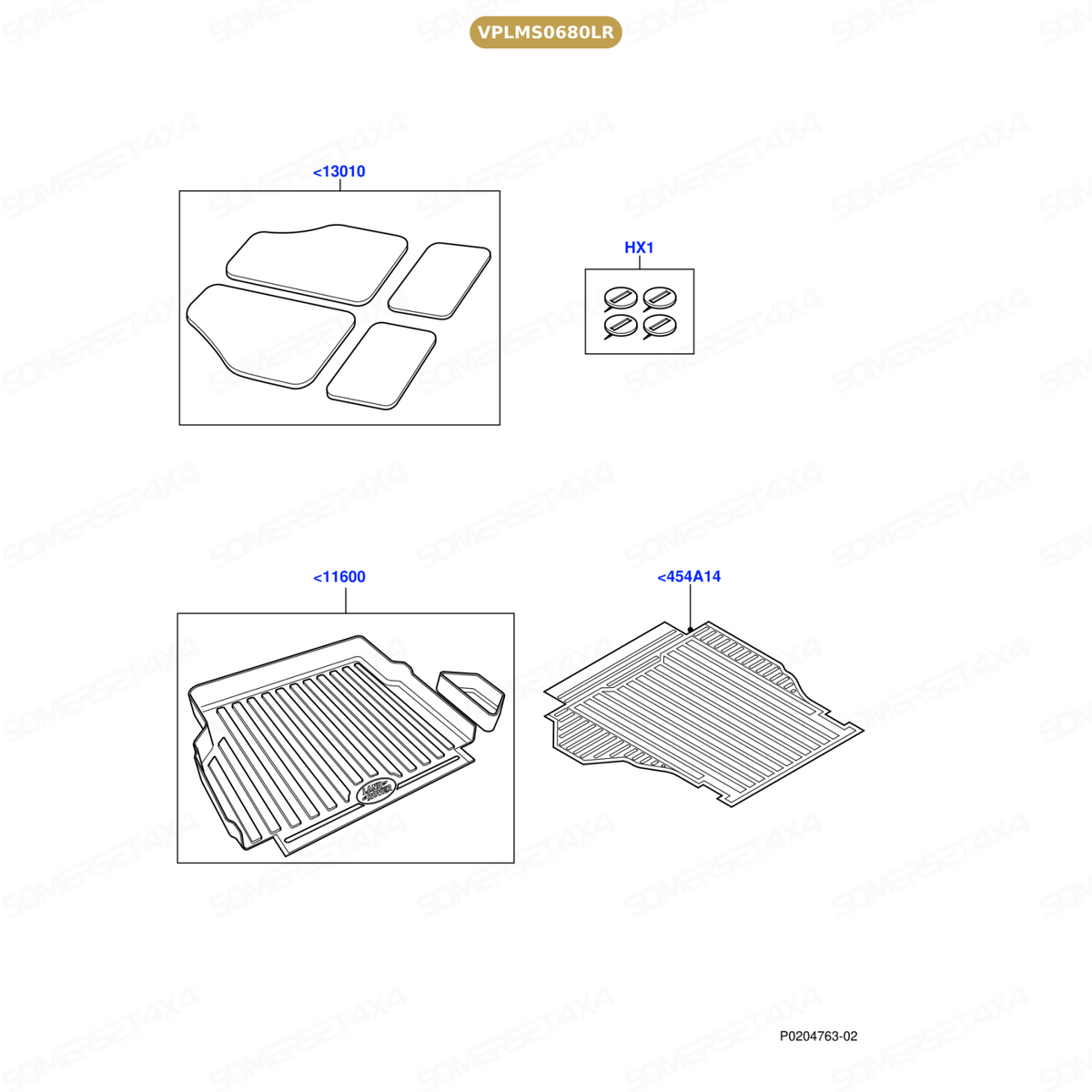 VPLMS0680LR GENUINE LAND ROVER - KIT - FLOOR CONTOUR MAT