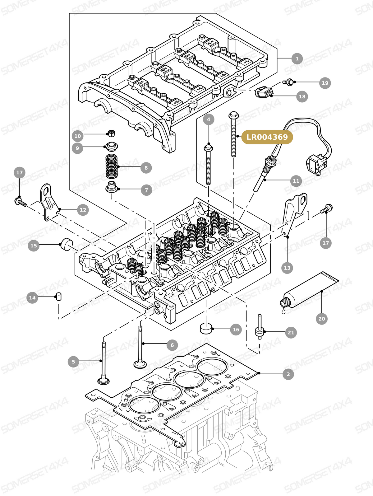 LR004369 LAND ROVER - BOLT FOR CYLINDER HEAD - DEF 07> - TD4 2.4 DIESEL From PR2 ALLMAKES OE