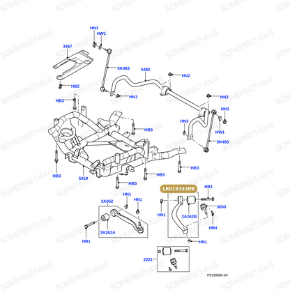 LR018343PR LAND ROVER - ARM - TRACK CONTROL - FRONT - RH - UPPER From PROEVO+