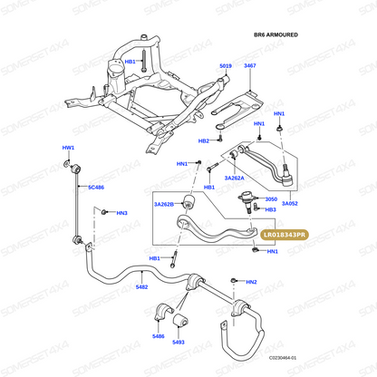 LR018343PR LAND ROVER - ARM - TRACK CONTROL - FRONT - RH - UPPER From PROEVO+
