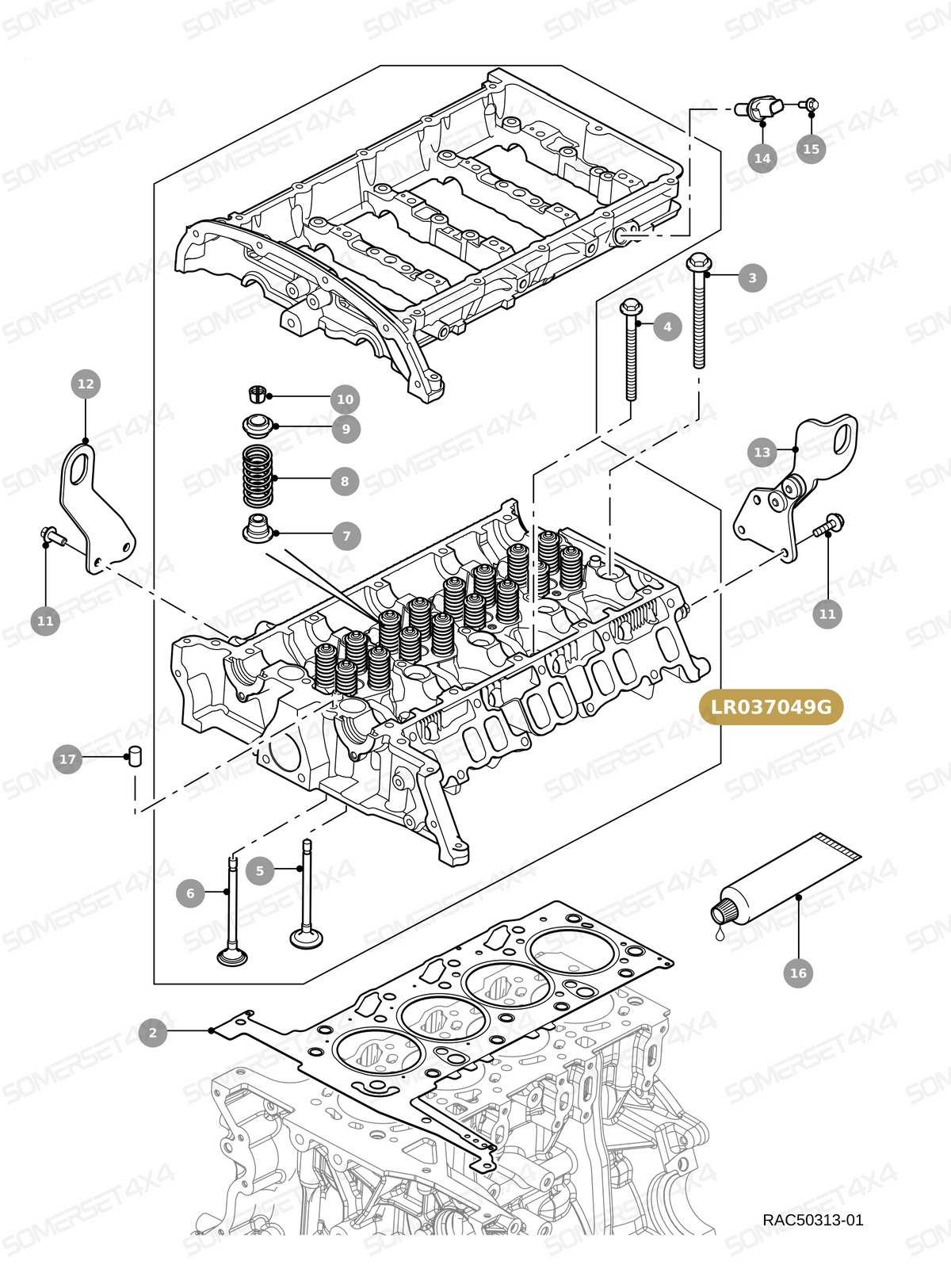 LR037049G LAND ROVER - CYLINDER HEAD ASSEMBLY (NEW) 2.2D L317 OE From OEM
