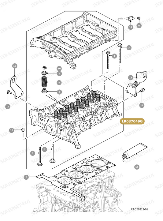 LR037049G LAND ROVER - CYLINDER HEAD ASSEMBLY (NEW) 2.2D L317 OE From OEM