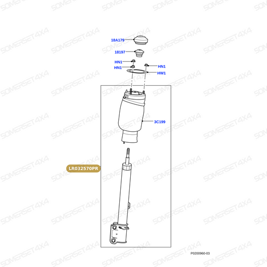 LR032570D LAND ROVER - DAMPER ASSY LH FR - RR L322 From Pressurised