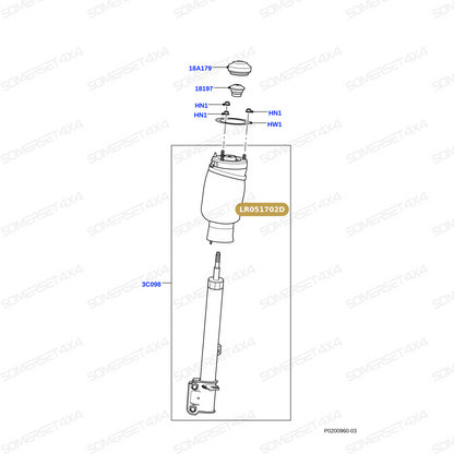 LR051702D LAND ROVER - SPRING - AIR SUSPENSION From DUNLOP
