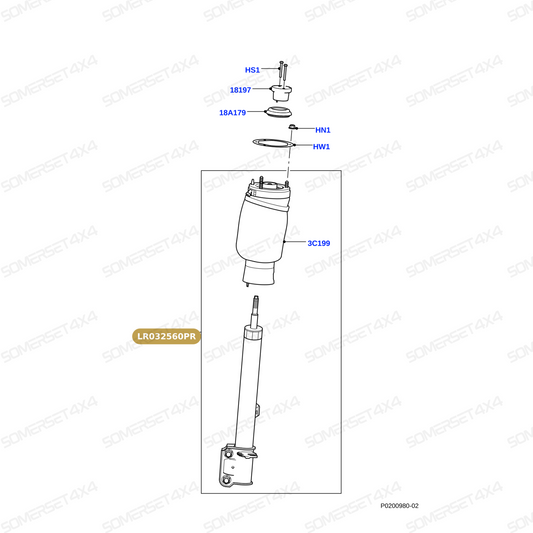 LR032560PR LAND ROVER - SHOCK ABSORBER & AIR SPRING From PROEVO+