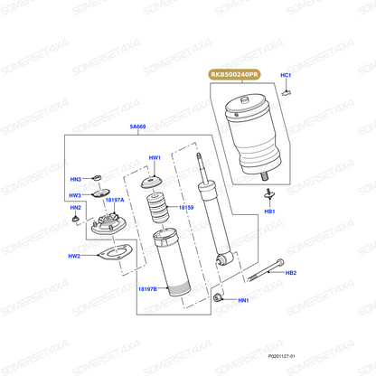 RKB500240PR LAND ROVER - AIR SPRING From PROEVO+