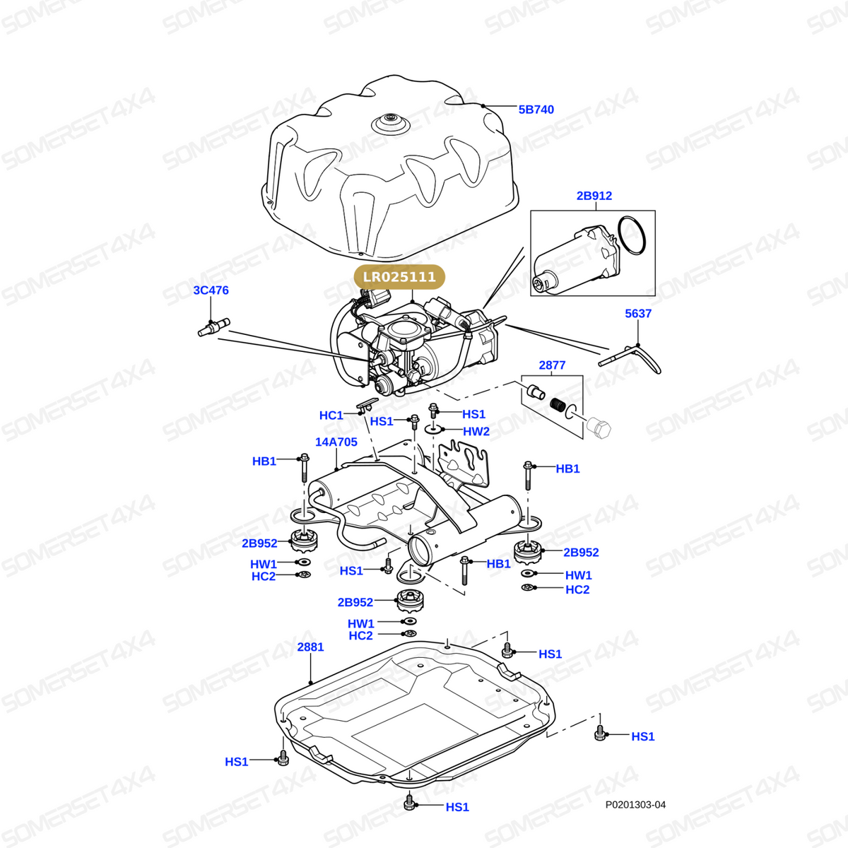 LR025111 LAND ROVER - COMPRESSOR - AIR SUSPENSION - HITACHI STYLE - REPLACE RELAY From DUNLOP