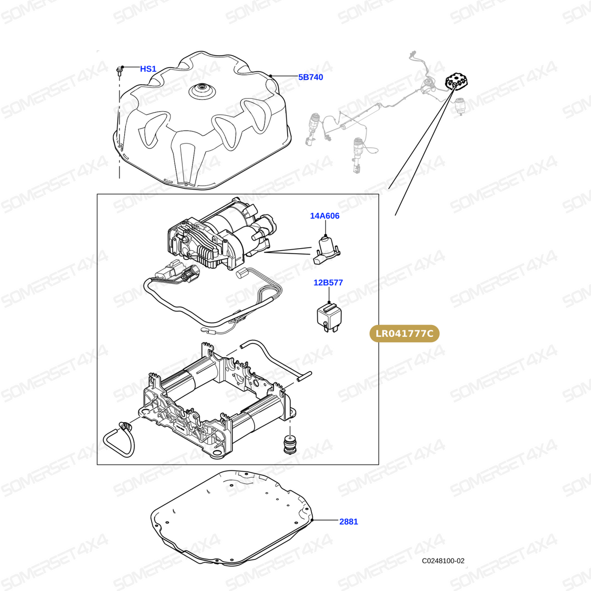 LR041777C LAND ROVER - AMK REPLACEMENT COMPRESSOR & RELAY ONLY