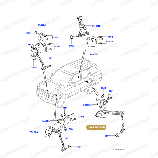 LR023653PR LAND ROVER - SENSOR - RIDE HEIGHT - AIR SUSPENSION From PROEVO+