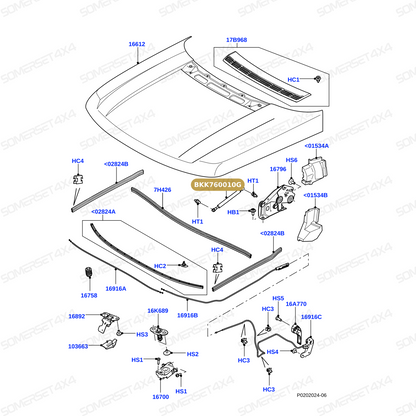 BKK760010G LAND ROVER - STRUT - GAS - HOOD From STABILUS