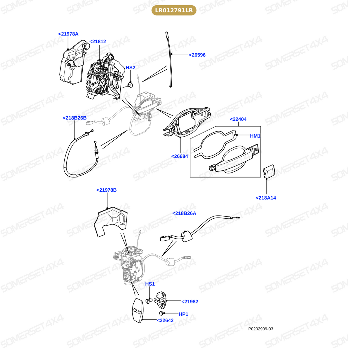 LR012791LR GENUINE LAND ROVER - LATCH - FRONT DOOR