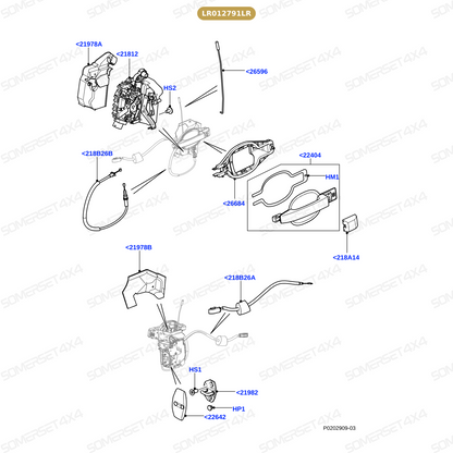 LR012791LR GENUINE LAND ROVER - LATCH - FRONT DOOR