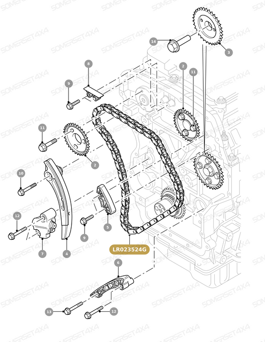 LR023524G LAND ROVER - CHAIN-TIMING 2.2D L317 OE From OEM