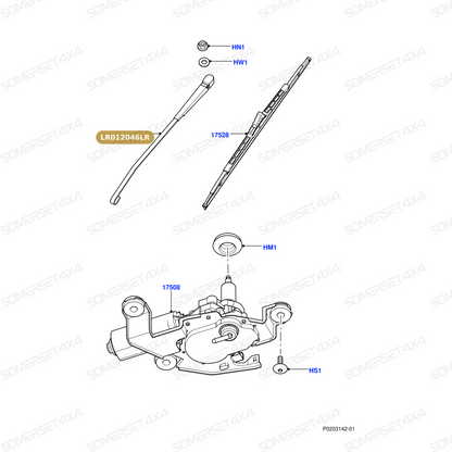 LR012046LR GENUINE LAND ROVER - ARM - WIPER