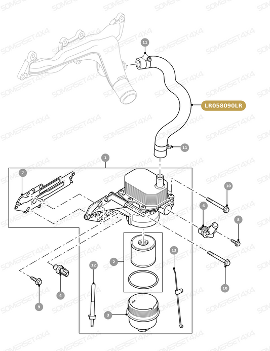LR058090LR GENUINE LAND ROVER - HOSE - WATER