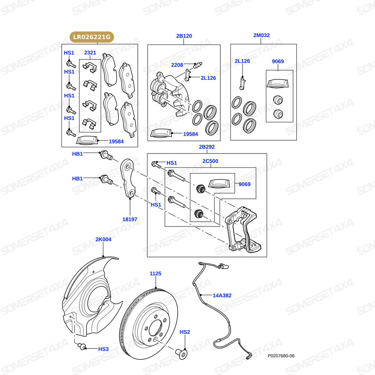 LR026221G LAND ROVER - BRAKE PAD SET RR3 3.6D AND 5.0NA From DELPHI