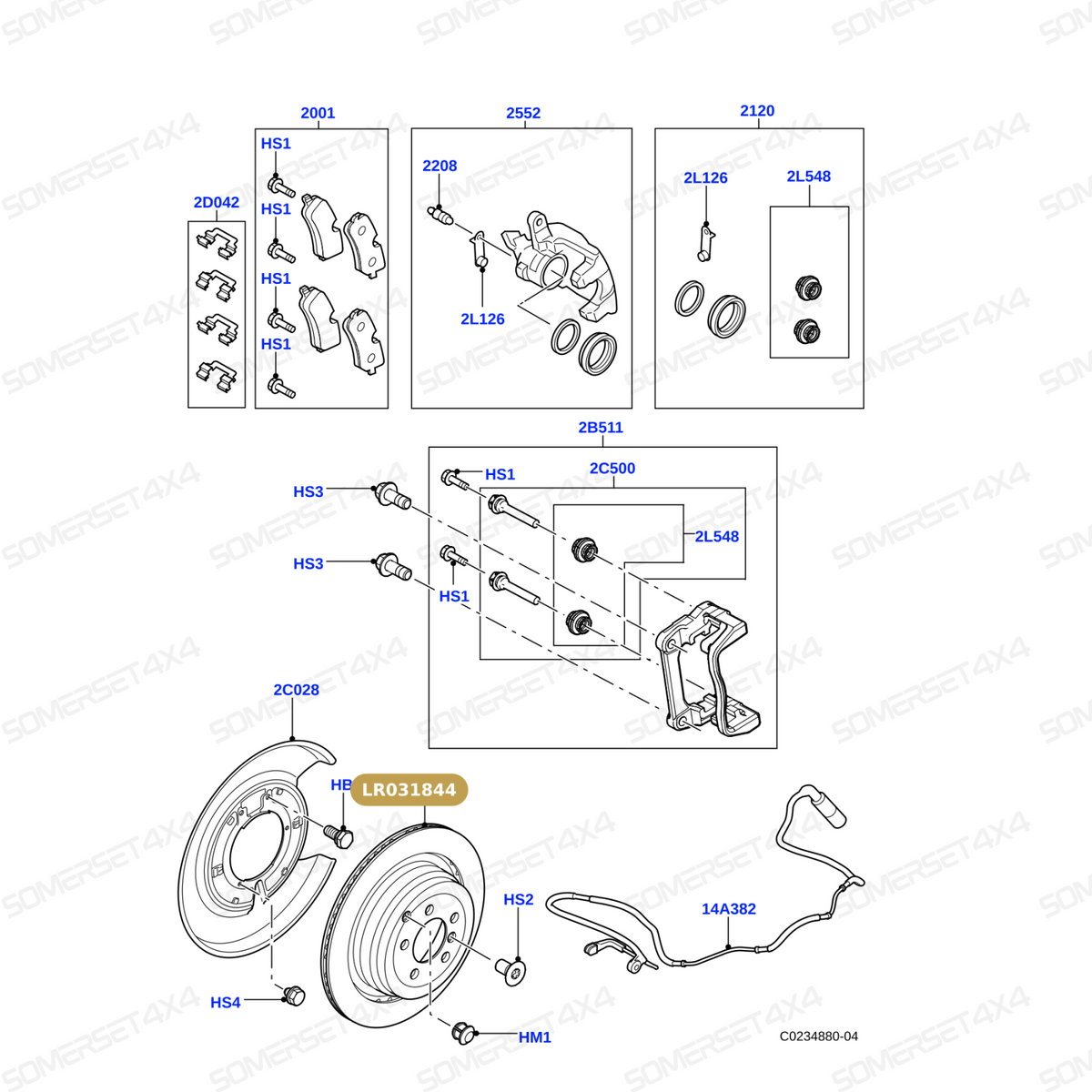 LR031844 LAND ROVER - REAR BRAKE DISC - VENTED - 5.0 V8 PETROL NA - TD6 3.6 DIESEL From PR2 ALLMAKES