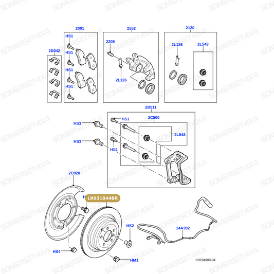LR031844C LAND ROVER - COATED BRAKE DISC - VENTED - REAR From PR2 ALLMAKES