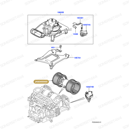 JNB000060 LAND ROVER - BLOWER ASSY - FITS RR L322 From NISSENS