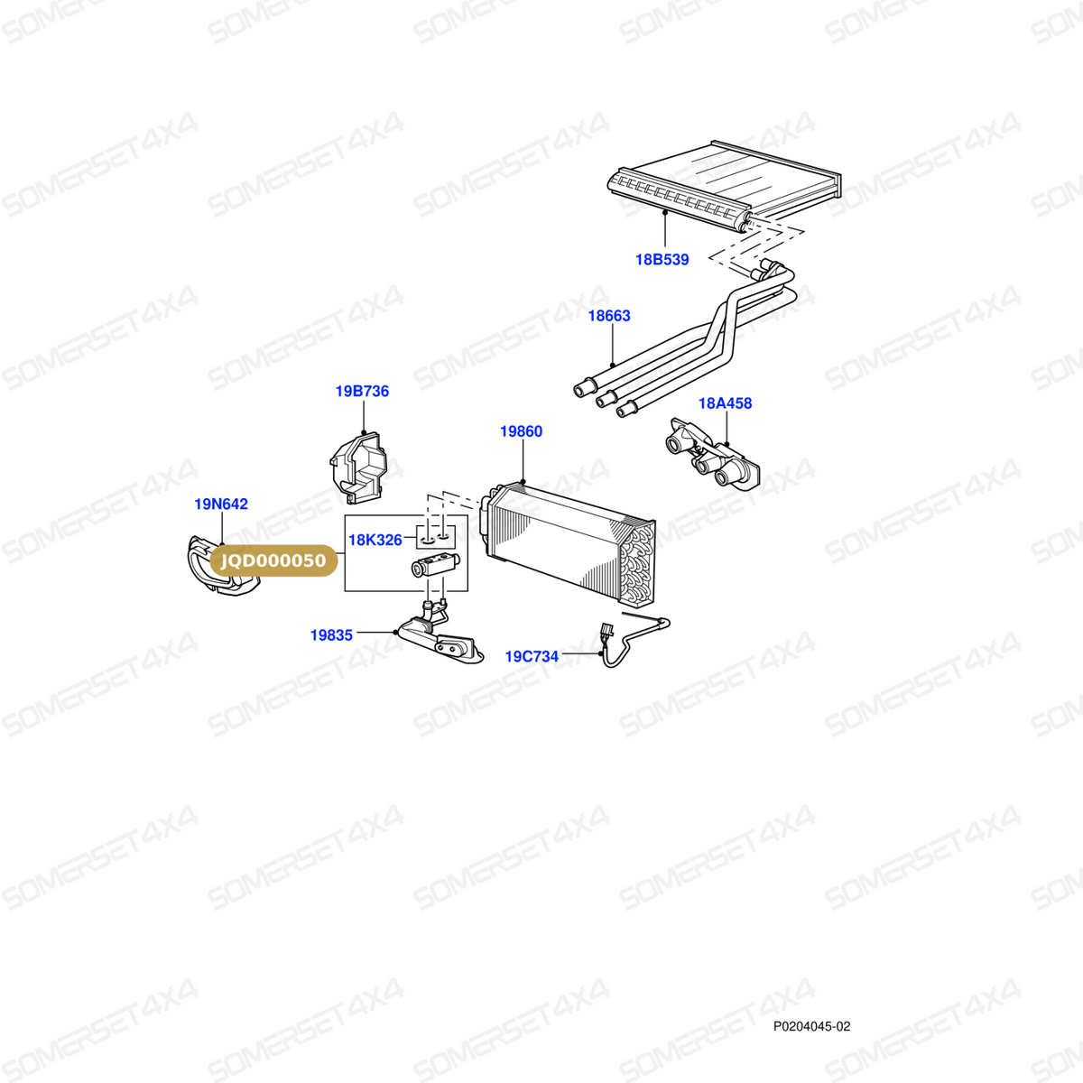 JQD000050 LAND ROVER - VALVE ASSY - EVAPORATOR EXPANSION FITS - RR L322 - RR 10-12 From BEHR