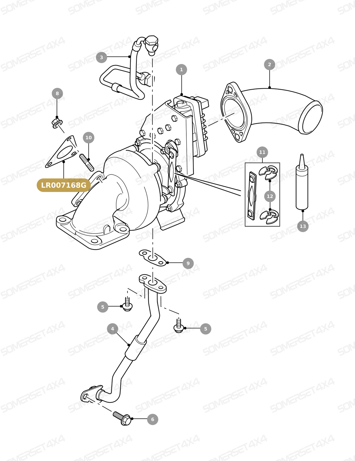 LR007168G LAND ROVER - GASKET - EXHAUST MANIFOLD From OEM
