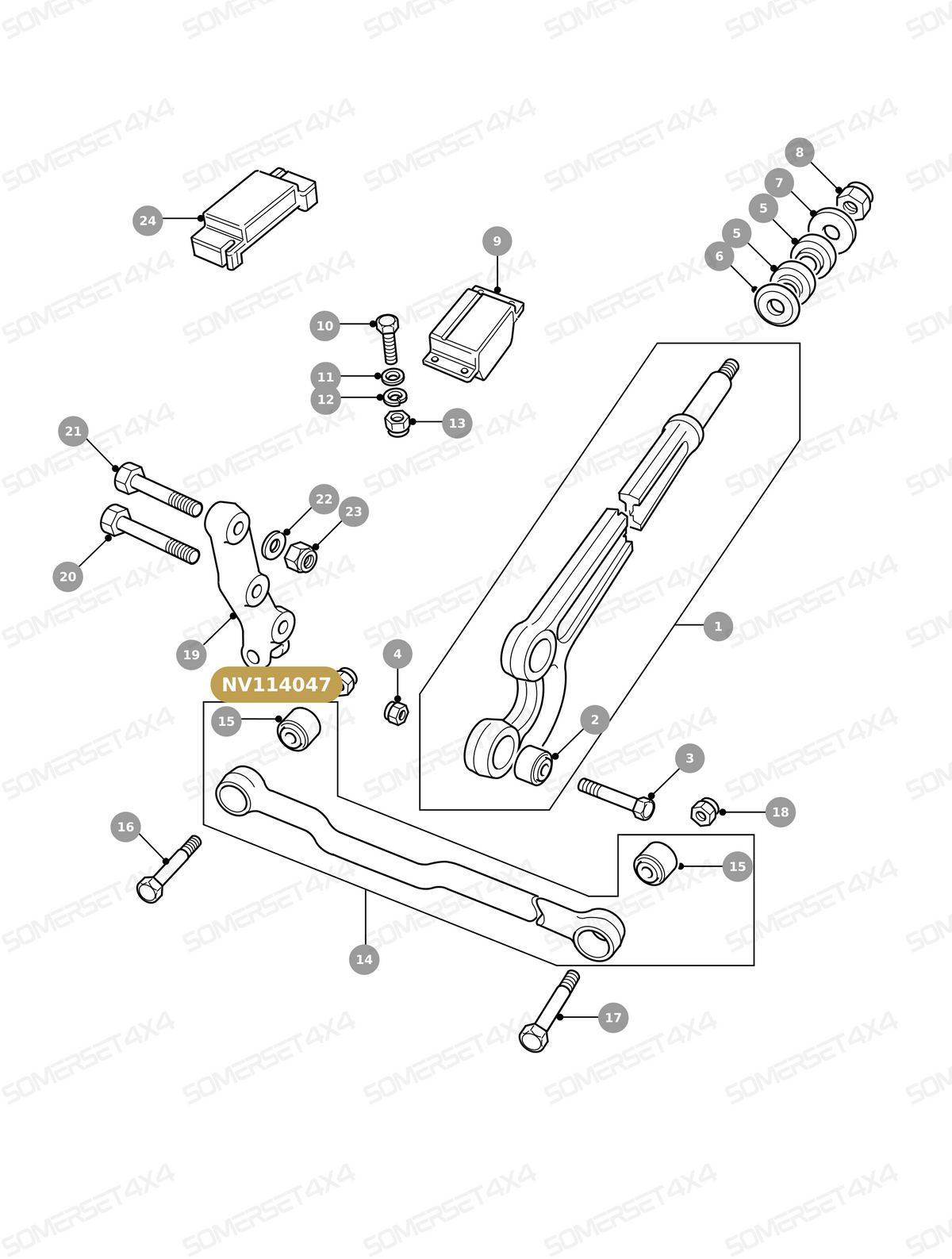 NV114047 LAND ROVER - NUT - FRONT RADIUS ARM - M14 From PR2 ALLMAKES OE