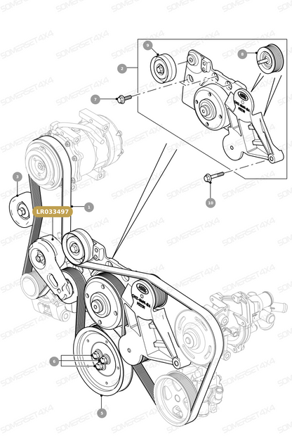 LR033497 LAND ROVER - PULLEY-TENSION From ALLMAKES