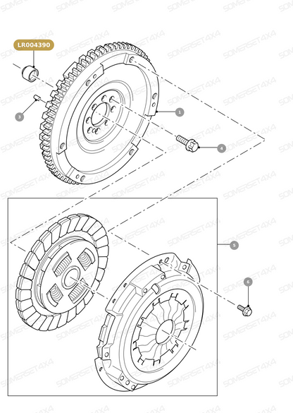 LR004390 LAND ROVER - BEARING - INPUT SHAFT - CLUTCH AND FLYWHEEL - TD4 2.4 DIESEL From LUK