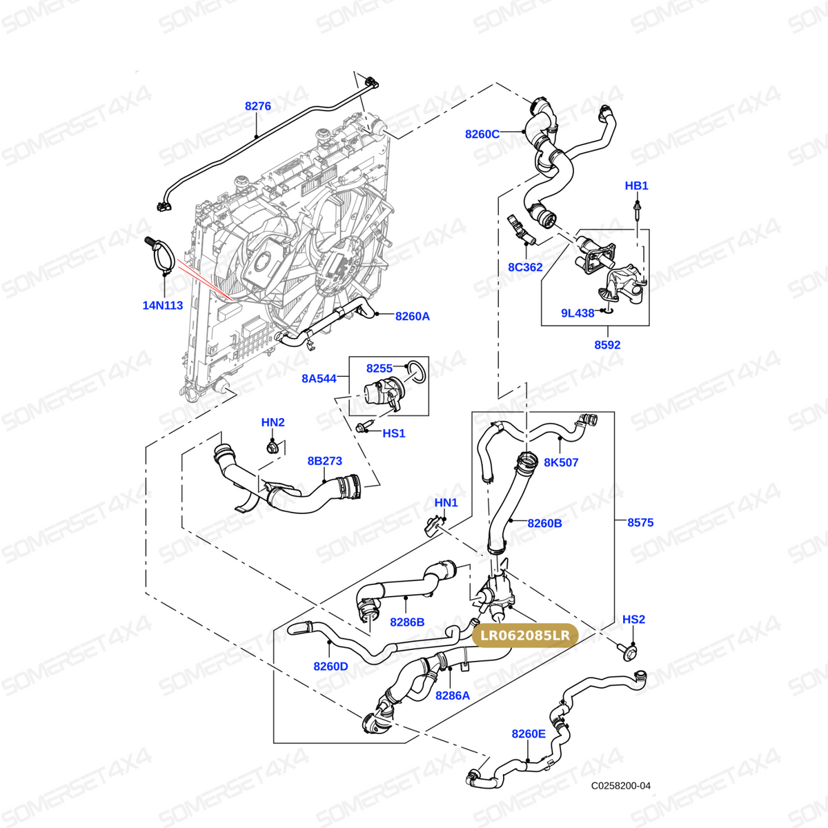 LR062085LR GENUINE LAND ROVER - THERMOSTAT AND HOUSING