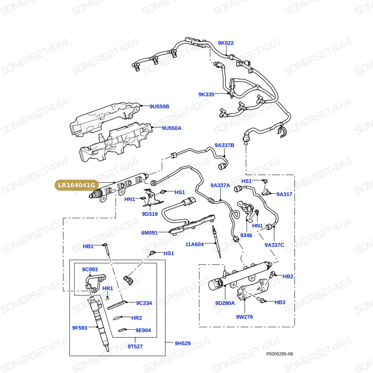 LR164041G LAND ROVER - MANIFOLD-FUEL SUPPLY-RH 3.0D L319;L320;L405;L462;L494;L560 From OEM