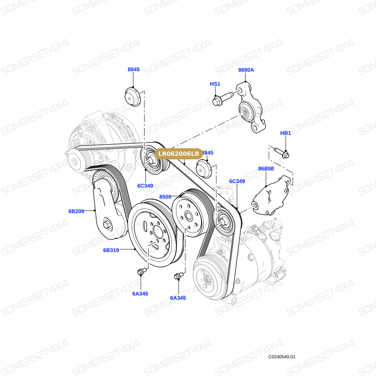 LR062006LR GENUINE LAND ROVER - Belt - Accessory Drive