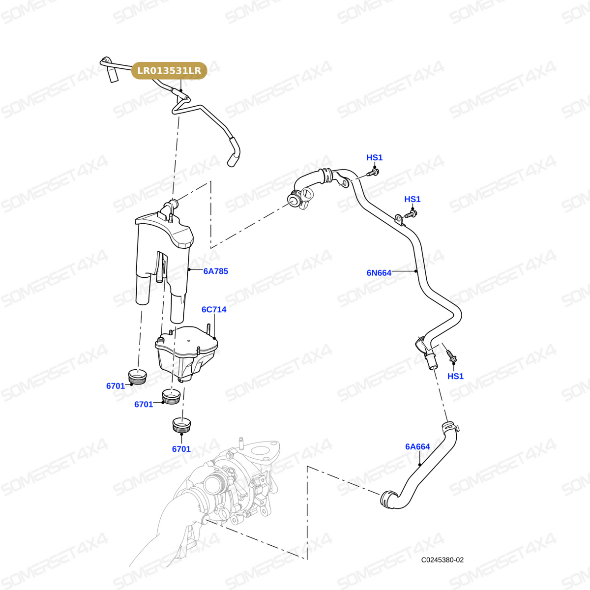 LR013531LR GENUINE LAND ROVER - PIPE - OIL SEPARATOR