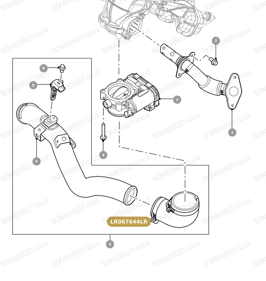 LR067644LR GENUINE LAND ROVER - CONNECTION - AIR INLET