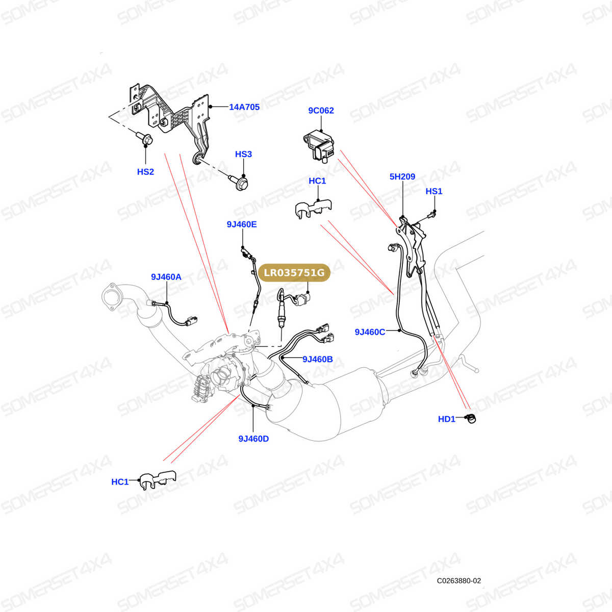 LR035751G LAND ROVER - SENSOR-HEGO-LH 3.0D L405;L494 From PR2 ALLMAKES OE