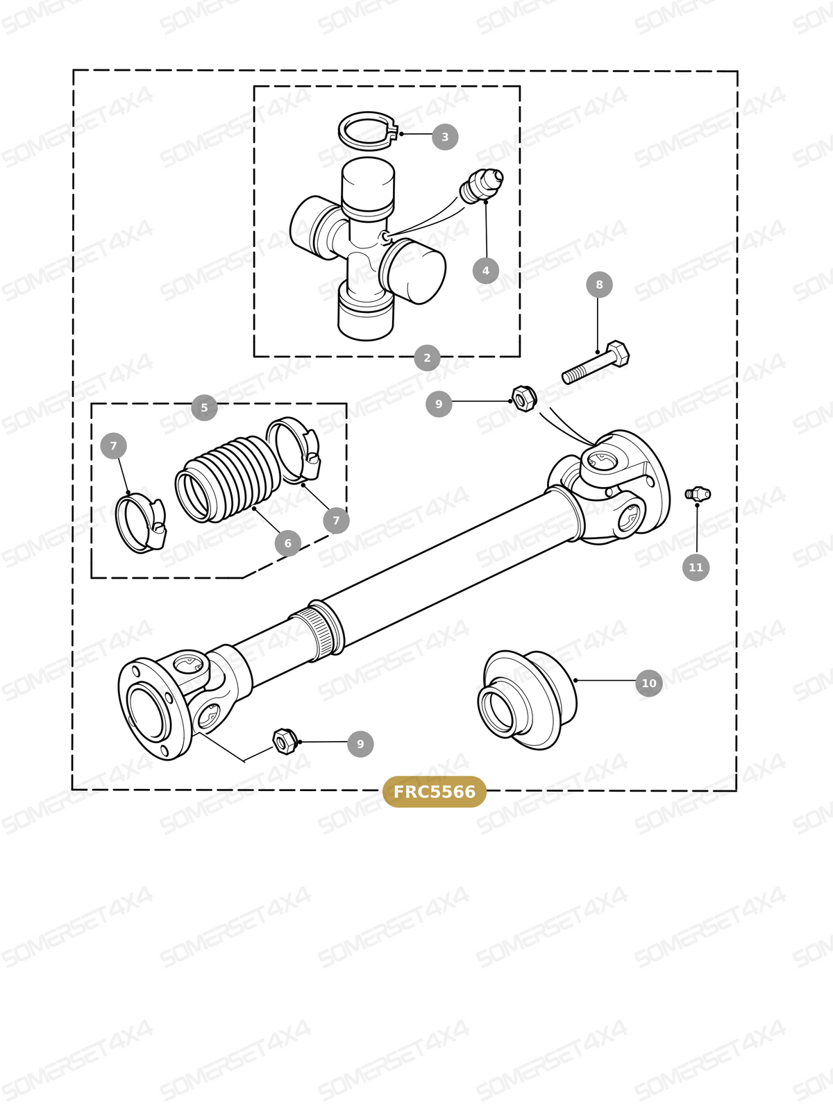FRC5566 LAND ROVER - PROPSHAFT From HARDY SPICER