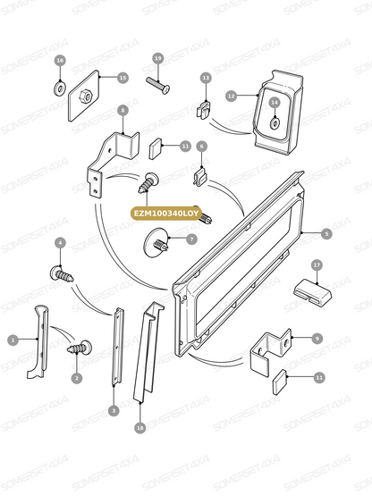 EZM100340LOY LAND ROVER - FASTENER From PR2 ALLMAKES OE