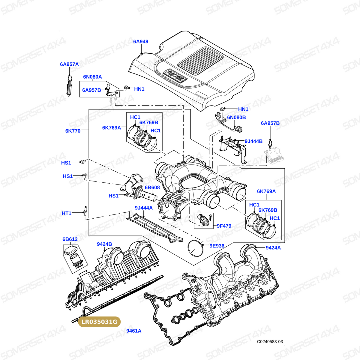 LR035031G LAND ROVER - GASKET-INLET MANIFOLD-RH 4.4D L320;L322 From REINZ