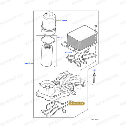 LR113003LR GENUINE LAND ROVER - GASKET - OIL FILTER