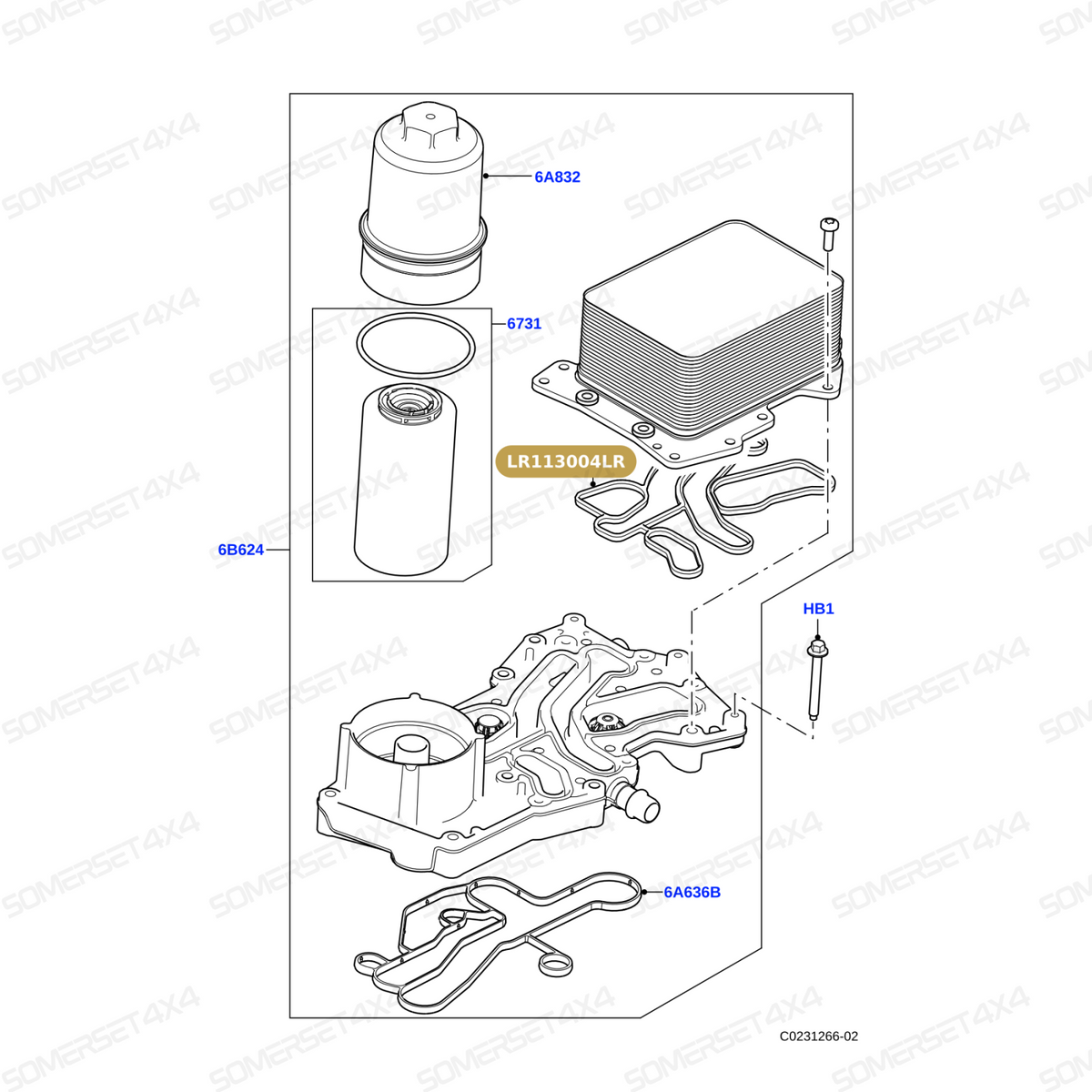 LR113004LR GENUINE LAND ROVER - Gasket - Oil Cooler