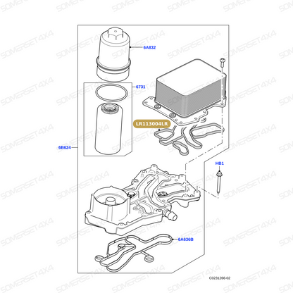 LR113004LR GENUINE LAND ROVER - Gasket - Oil Cooler